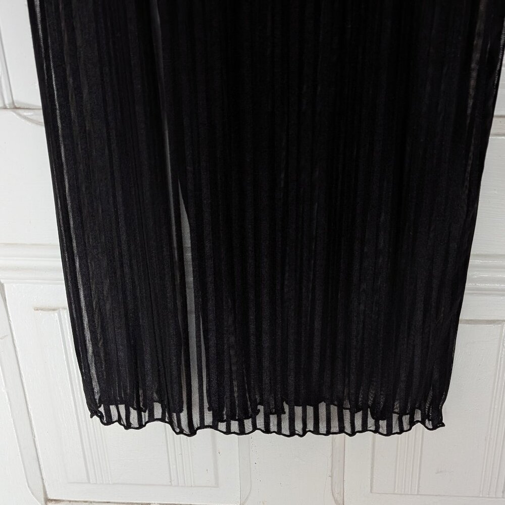 Forever 21 Goth Striped Mesh Turtlneck Maxi Dress Size XL NWT - Picture 9 of 10